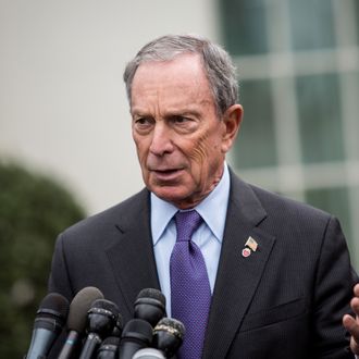 New York City Mayor Michael Bloomberg speaks to the media outside the West Wing of the White House after meeting with Vice President Joe Biden, February 27, 2013 in Washington, DC. Vice President Biden and Mayor Bloomberg discussed the Obama administration's proposals to reduce gun violence. Bloomberg was also scheduled to meet with lawmakers on Capitol Hill today. 