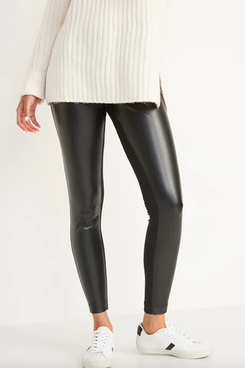 Multi Panel Constructed Faux Leather Leggings