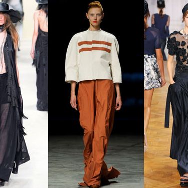 New spring looks from Ann Demeulemeester, Rick Owens, and Nina Ricci.