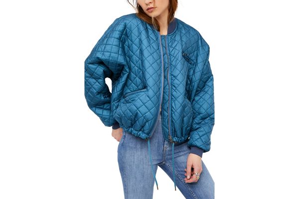 Free People Quilted Bomber Jacket