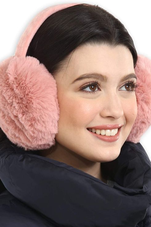 Beige One size Durio Winter Earmuffs Womens Ear Warmers Autumn Warm Ear Muffs Adjustable Ear Cover 