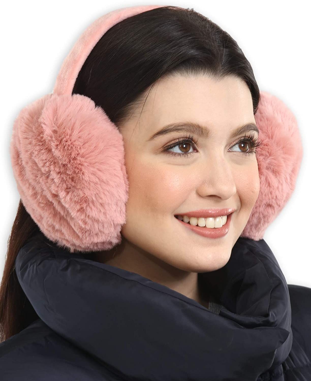 Adjustable foldable wind and water resistant outdoor behind the head ear warmers for men and women Ultra light earmuffs with reflector 
