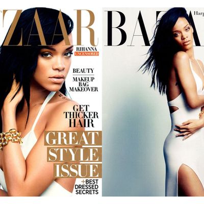 Rihanna, photographed for <em>Harper's Bazaar</em> by Camilla Akrans.