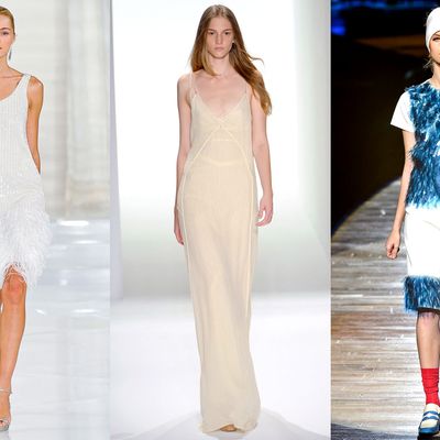 From left: spring looks from Ralph Lauren, Calvin Klein, and Marc Jacobs.