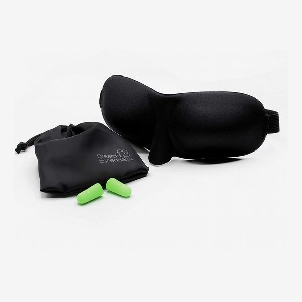 Dream Essentials Sweet Dreams Comfortable & Contoured Sleep Mask Gift Set with Carry Pouch and Moldex Ear Plugs