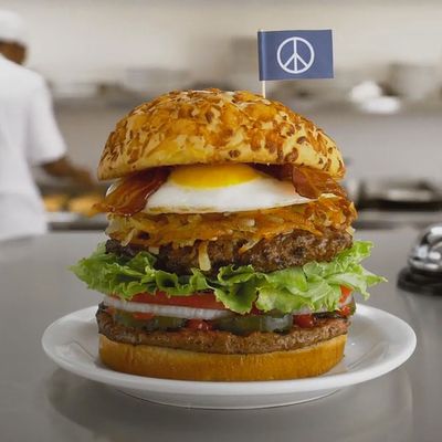 For a peace-loving burger, this looks weaponized.