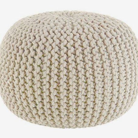 Cotton Craft - Dori Hand Knitted Cable Style Pouf