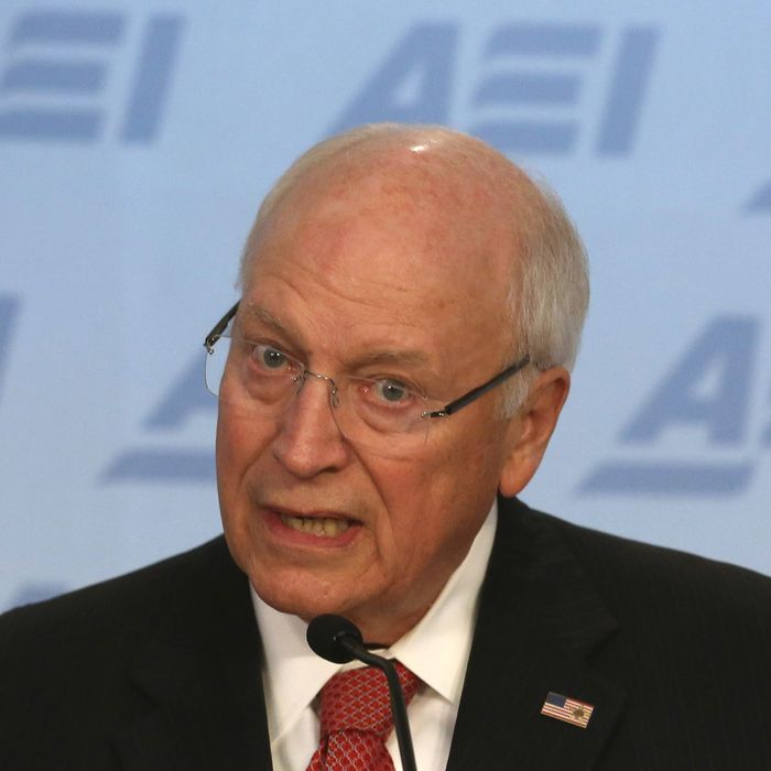 Former US Vice President Dick Cheney speaks about the situation in Syria and Iraq regarding the terrorist group ISIS, at The American Enterprise Institute for Public Policy Research (AEI), September 10, 2014 in Washington, DC. Vice President Cheney urged President Barack Obama to take a hard line stance against the terrorist group. (Photo by Mark Wilson/Getty Images)