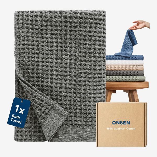 Onsen Supima Waffle Bath Towel - Cinder Grey