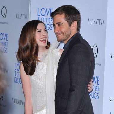 Look alive, Jake Gyllenhaal! Anne is radically out-grinning you at a Love and Other Drugs screening in 2010.