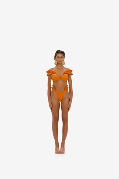 Mulan Iyamah Kari Orange High Waist Bikini