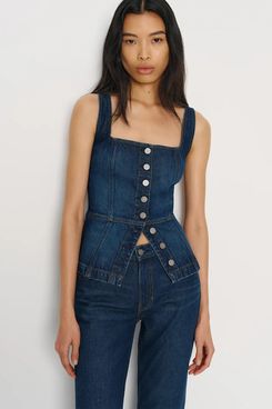 Reformation Tilly Stretch Denim Top