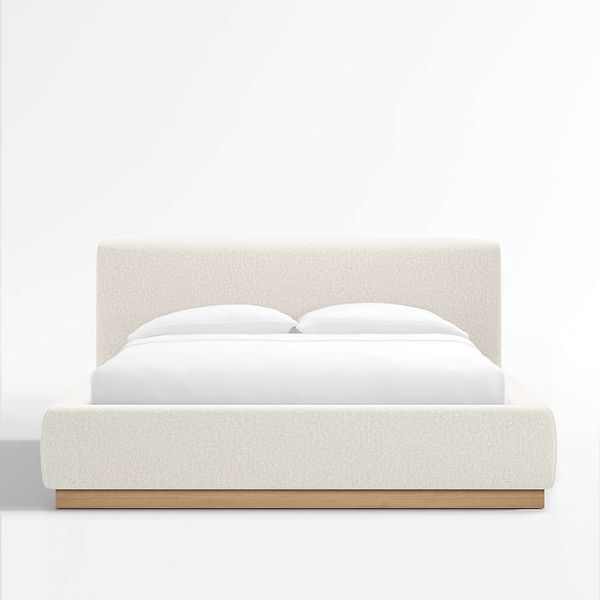 Crate & Barrel Gather Ivory Upholstered Bed (Queen)