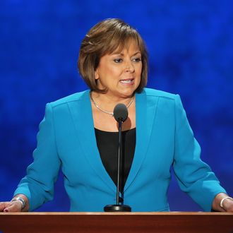 TAMPA, FL - AUGUST 29: New Mexico Gov. Susana Martinez speaks during the third day of the Republican National Convention at the Tampa Bay Times Forum on August 29, 2012 in Tampa, Florida. Former Massachusetts Gov. Former Massachusetts Gov. Mitt Romney was nominated as the Republican presidential candidate during the RNC, which is scheduled to conclude August 30. (Photo by Mark Wilson/Getty Images)
