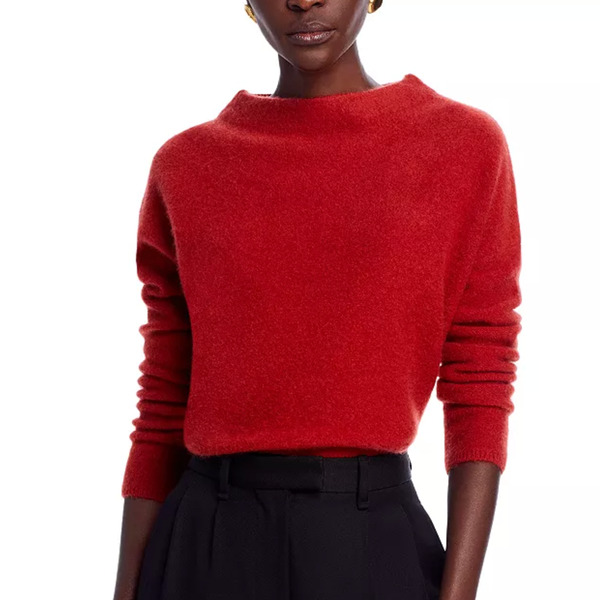 C by Bloomingdale's Mock Neck Brushed Cashmere Sweater