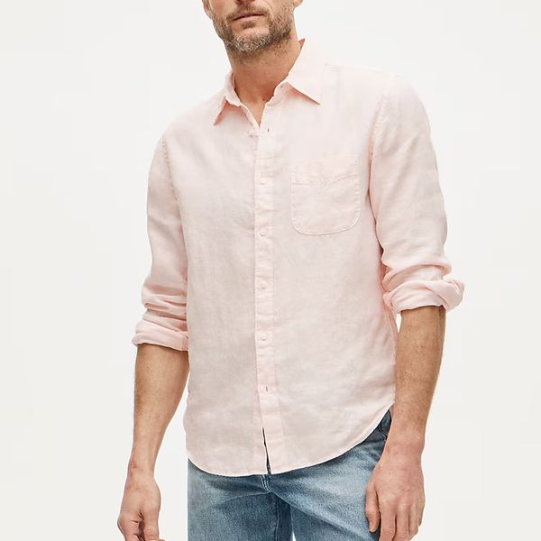 J.Crew Washed Linen Shirt With Point Collar
