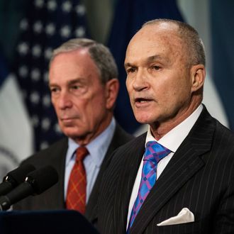 New York Police Department (NYPD) Commissioner Ray Kelly (R) speaks at a press conference with New York City Mayor Michael Bloomberg about the NYPD's Stop-and-Frisk practice on August 12, 2013 in New York City. A federal court judge ruled that Stop-and-Frisk violates rights guaranteed to people; the Bloomberg administration has vowed to appeal the case.