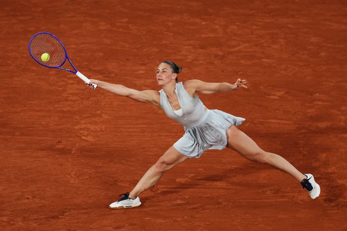 Marta Kostyuk during a match on day ten of the 2026 French Open