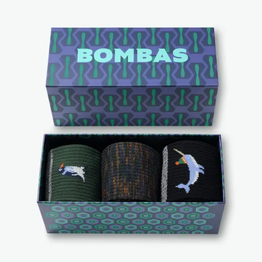 Bombas Holiday Calf Sock 3-Pack Gift Box
