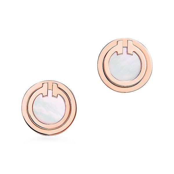 Tiffany T Two Mother-of-pearl Circle Earrings