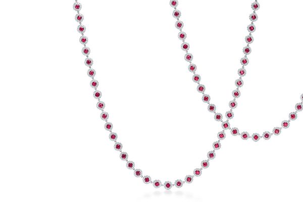 Tiffany & Co. Cobblestone necklace in platinum with rubies and diamonds