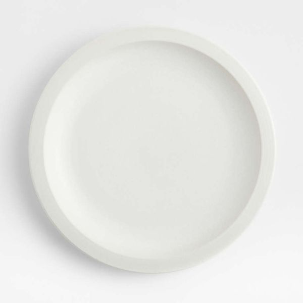 Crate & Barrel Villa White Stoneware Dinner Plate