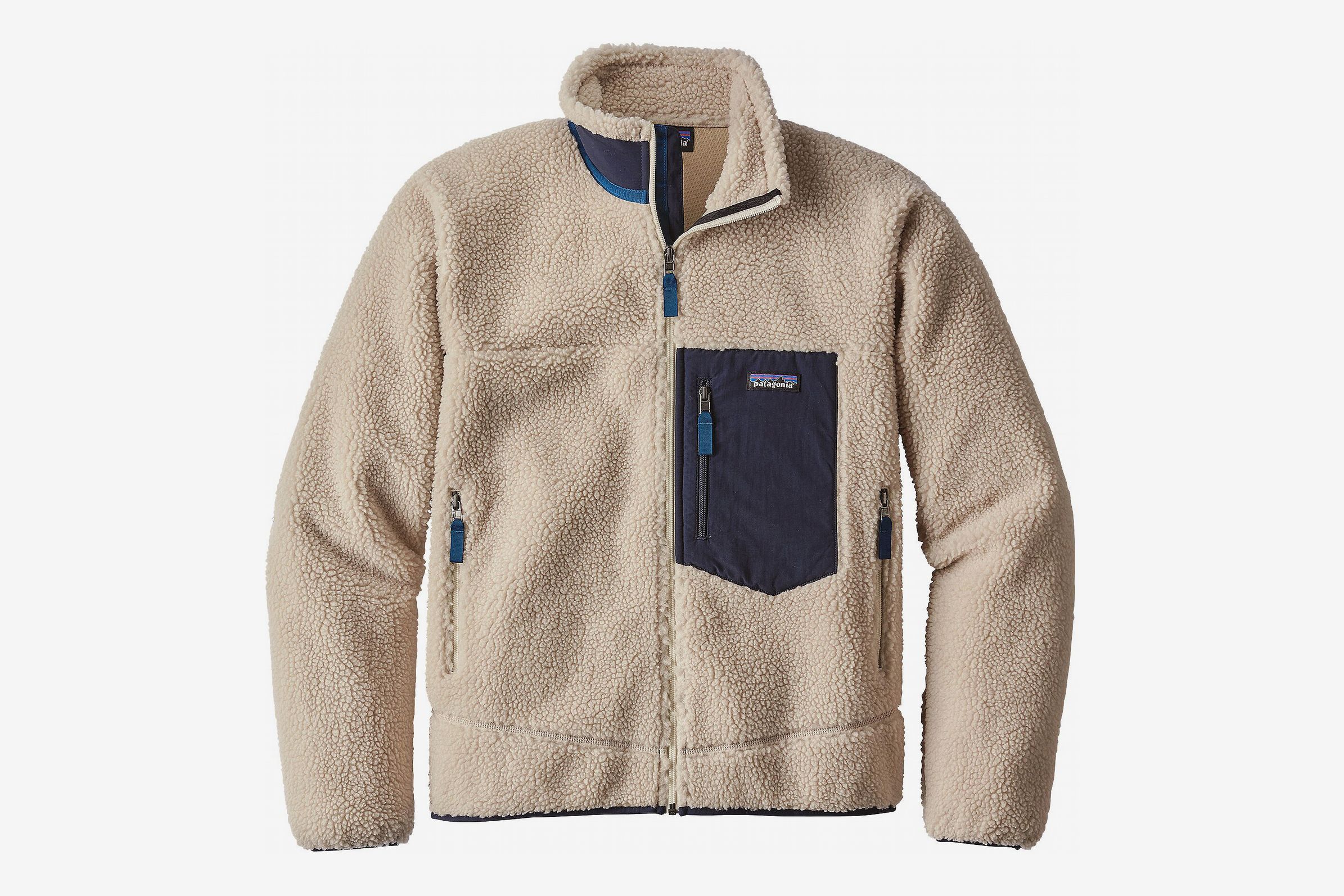 Patagonia white outlet fuzzy jacket