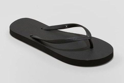 plain black flip flops womens