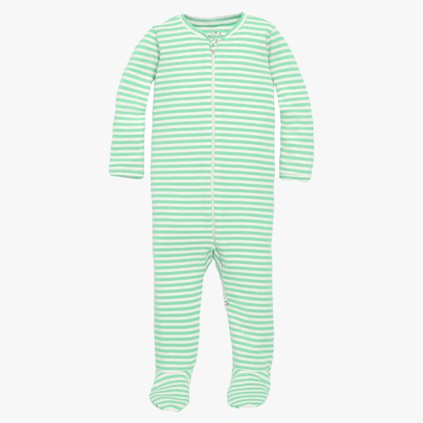 Primary Baby Organic Zip Footie in Stripe