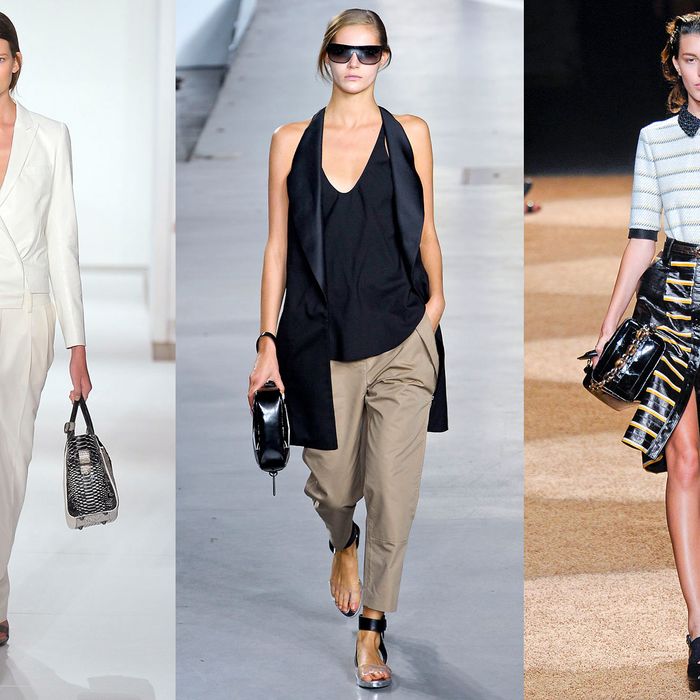 From left: Spring looks from Reed Krakoff, 3.1 Phillip Lim, and Proenza Schouler.