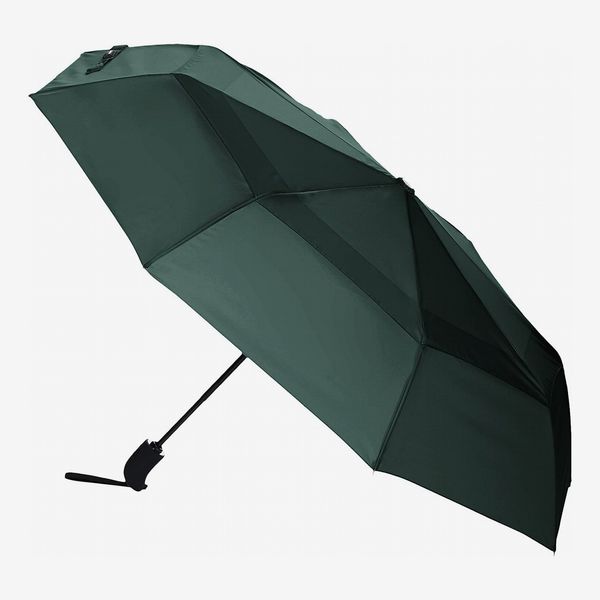 Amazon Basics Automatic Travel Umbrella, With Wind Vent - Green