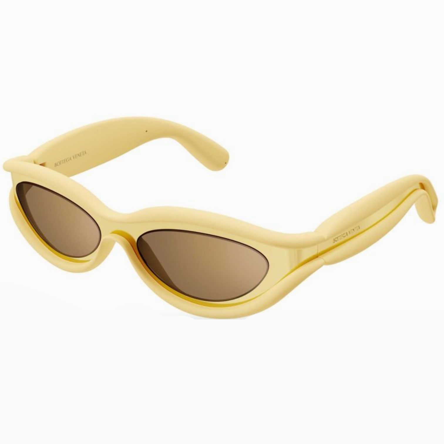 Bottega Veneta Wrap Around Sunglasses in Yellow