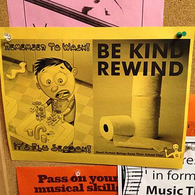 Keepin' it clean — and free of soggy toilet-paper wads — on campus.