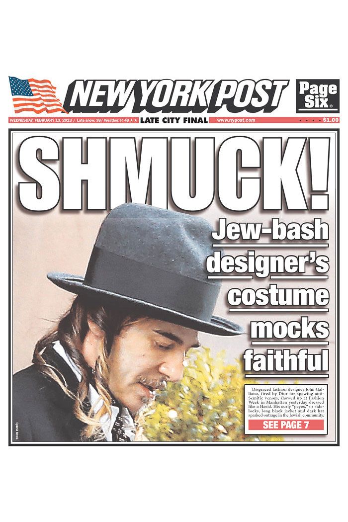 NY Post Stirs Controversy Over John Galliano's 'Hassidic' Attire,  Anti-Defamation League Says 'Nonsense' – The Hollywood Reporter