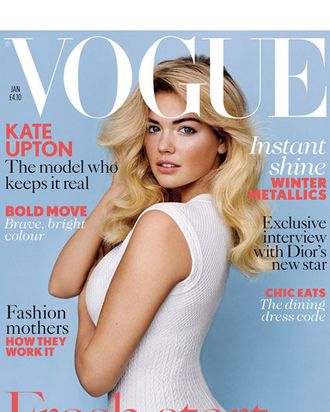 Kate Upton's debut British Vogue cover.