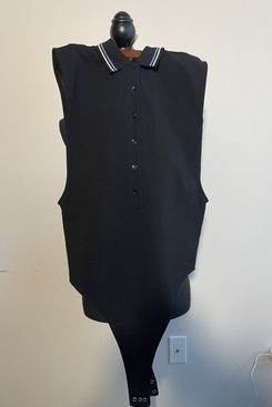 Y/Project Women's Polo Body Suit Black Coat Pique