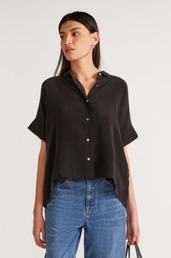 Everlane Clean Silk Short-Sleeve Square Shirt
