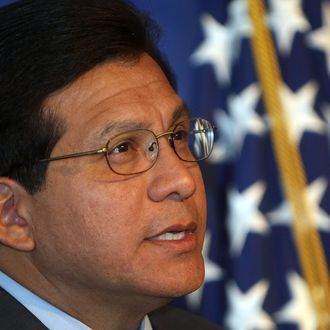 NEW ORLEANS - AUGUST 28: U.S. Attourney General Alberto Gonzales speaks at the dedication of the New Orleans Family Justice Center on August 28, 2007 in New Orleans, Louisiana. Gonzales announced his resignation as AG yesterday after months of withering criticism over his role in the firing of eight U.S. attorneys in 2006. (Photo by Chris Graythen/Getty Images) *** Local Caption *** Alberto Gonzales
