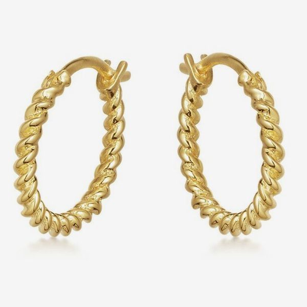 Gold Mini Helical Hoop Earrings