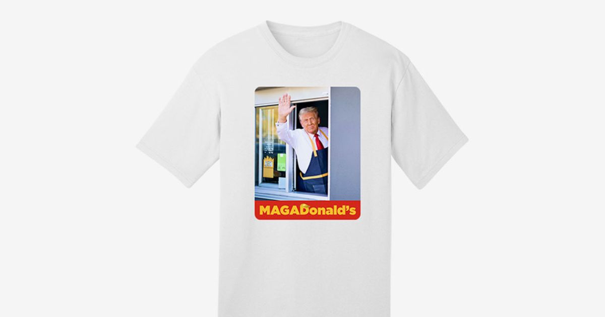 Trump sells McDonald's shirt to commemorate his step change