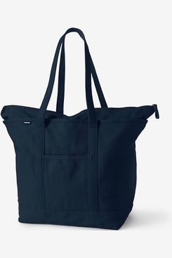 Lands’ End Zip Top Canvas Tote Bag - Medium