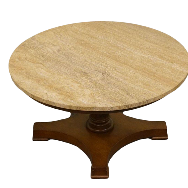 Townsend Manufacturing Co. Italian Tuscan Style Round Marble Top Coffee Table