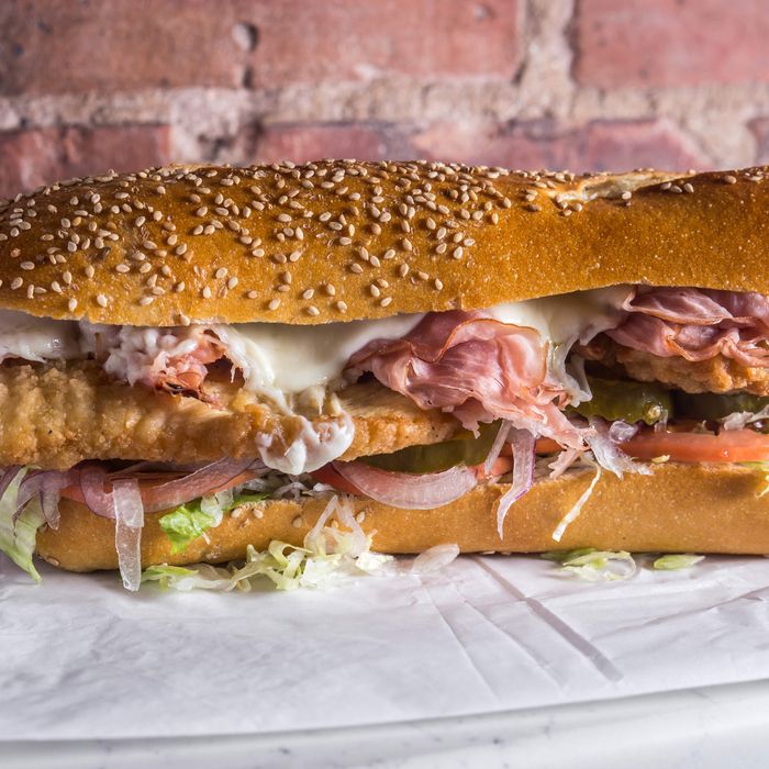 The Lincoln Place, made with a chicken cutlet, smoked ham, and melted mozarrella.