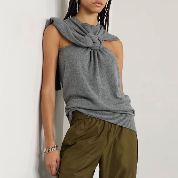 Stella McCartney Knotted Draped Cashmere and Wool-Blend Sweater