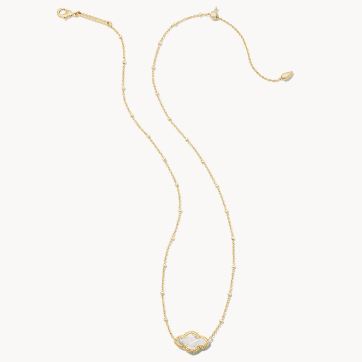 Kendra Scott Abbie Gold Pendant Necklace in Ivory Mother-of-Pearl