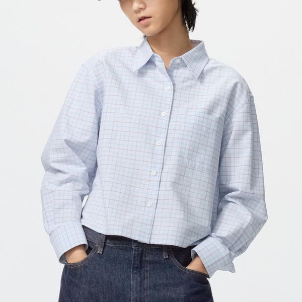 Uniqlo x JW Anderson Oxford Boxy Cropped Shirt | Checked