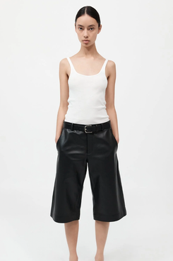 St.Agni Leather Bermuda Shorts