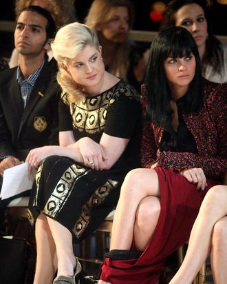 Kelly Osbourne and Leigh Lezark, wearing some pretty interesting genie pants.