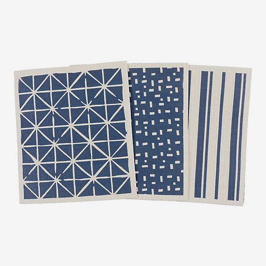 Simply Essential Mixed Swedish Dish Cloths in Navy (Set of 3)