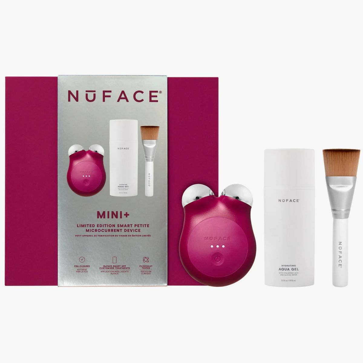 NūFace Mini+ Smart Petite Facial Toning Device in Limited-Edition Velvet Rose